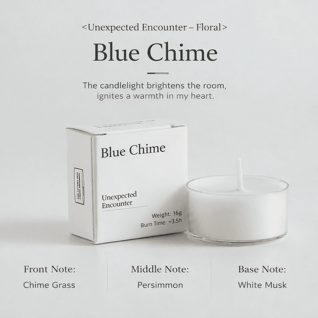 Blue Chime Scented Tealight Candles – Floral Fragrance "Unexpected Encounter" (Pack of 5)