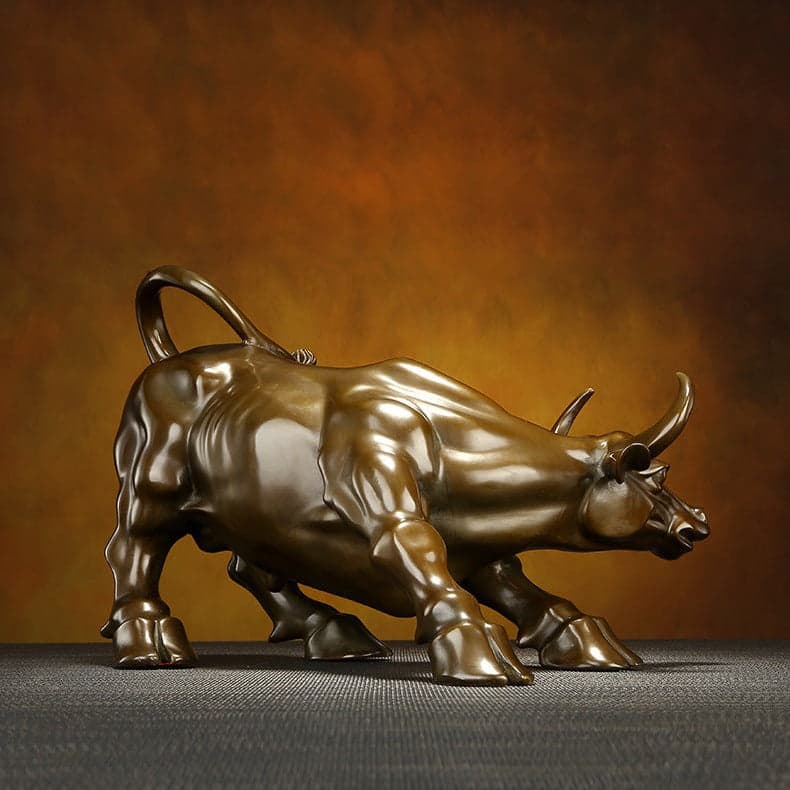 Charging Bull Bronze Desk Sculpture – The Private Study – view 6