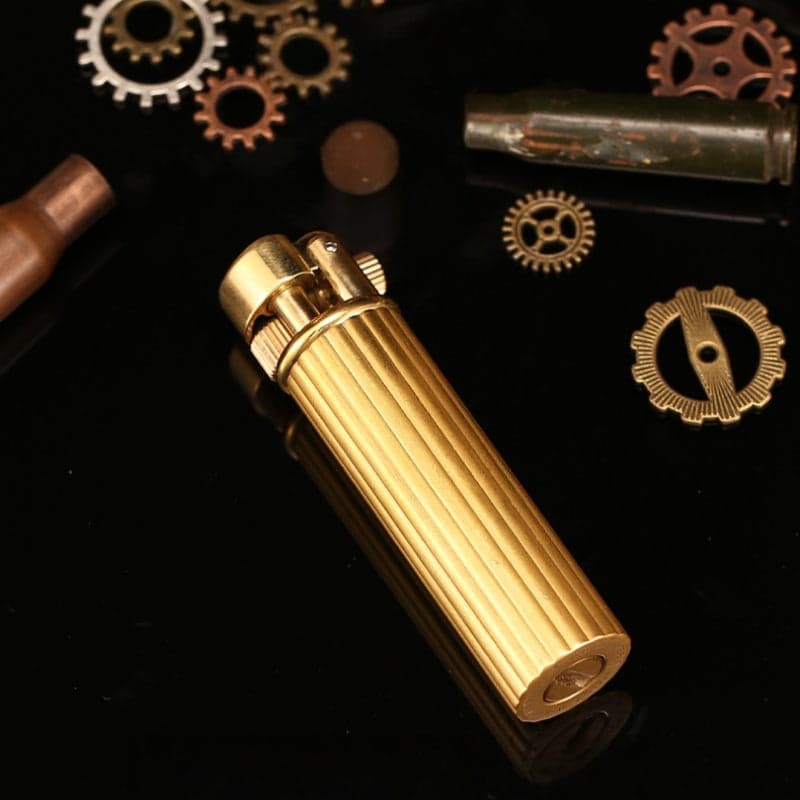 Solid Brass Fluted Oil Lighter – Slim Vertical Design | Quiet Luxury – Lighter – view 2