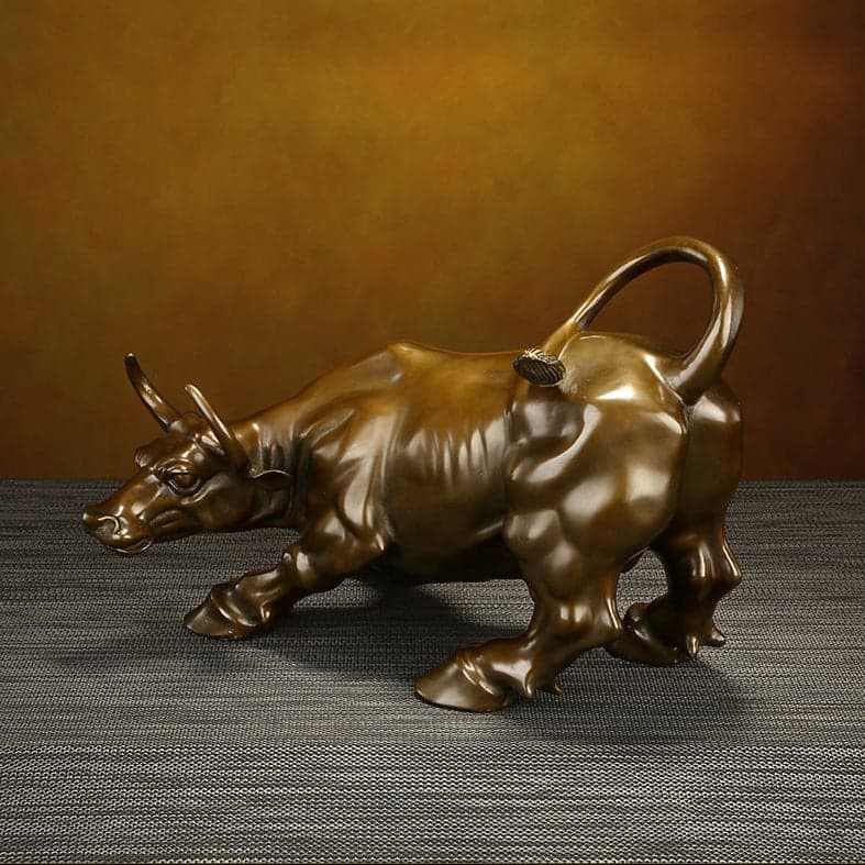 Charging Bull Bronze Desk Sculpture – The Private Study – view 7