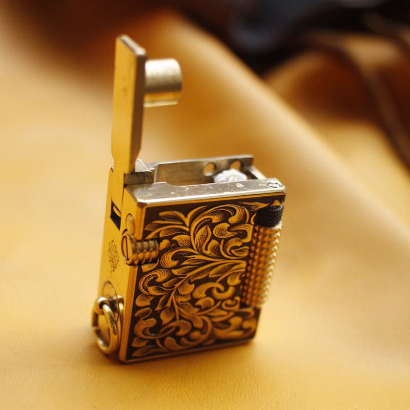 Solid Brass Keychain Oil Lighter – Brushed Finish, Side Ignition EDC Design – Lighter – view 13
