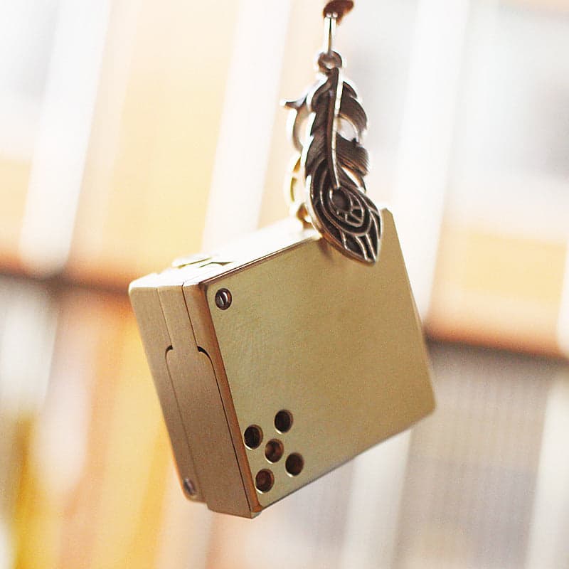 Solid Brass Keychain Oil Lighter – Brushed Finish, Side Ignition EDC Design – Lighter – view 4