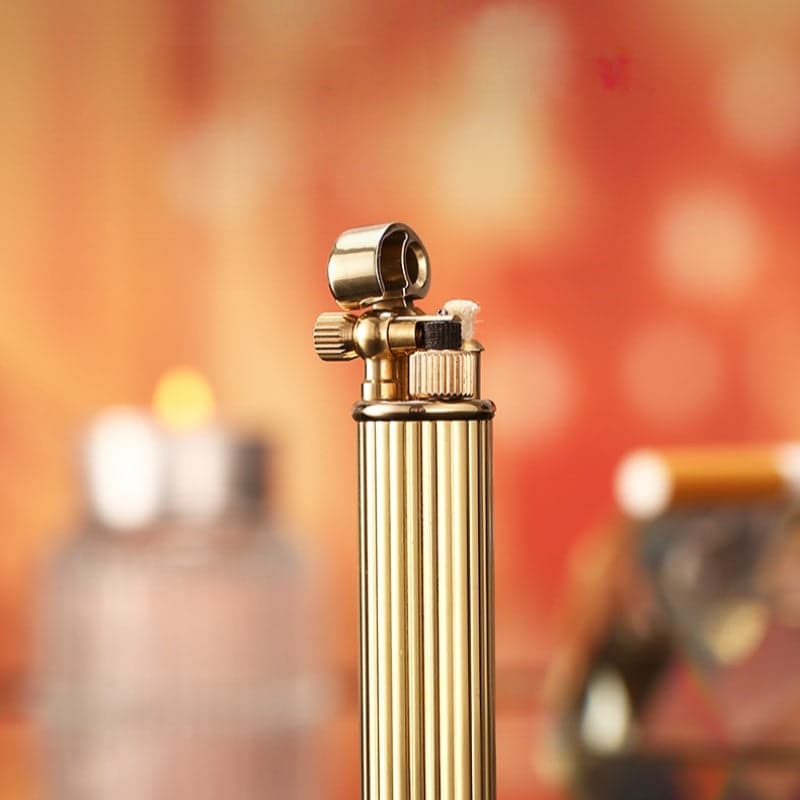 Solid Brass Fluted Oil Lighter – Slim Vertical Design | Quiet Luxury – Lighter – Image 1
