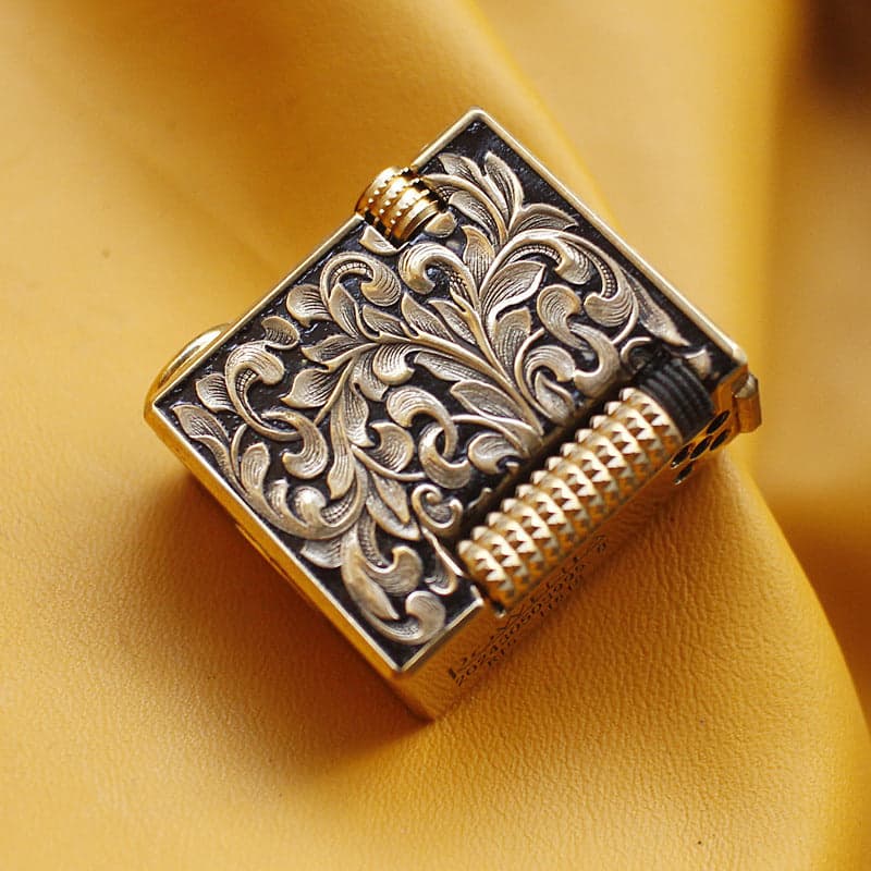 Solid Brass Keychain Oil Lighter – Brushed Finish, Side Ignition EDC Design – Lighter – view 9