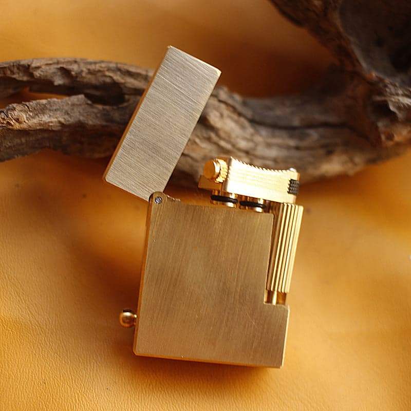 Vintage Solid Brass Oil Lighter – Side Ignition Refillable Design – Lighter – view 11