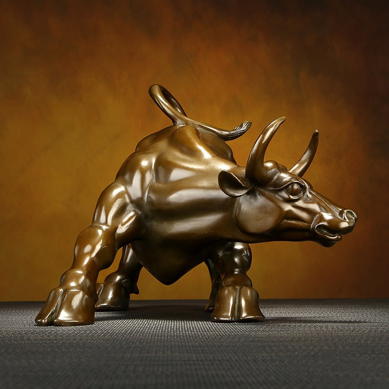 Charging Bull Bronze Desk Sculpture