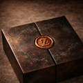 Zcopper wax seal stamp gift box with antique brass finish and embossed wax seal logo